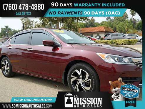 2017 Honda Accord Sedan LX FOR ONLY $277/mo! - cars & trucks - by... for sale in Vista, CA