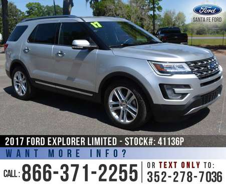 17 Ford Explorer Limited Wi-Fi, Leather Seats, Push to Start for sale in Alachua, FL