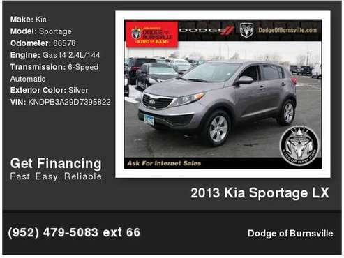 2013 Kia Sportage Lx - cars & trucks - by dealer - vehicle... for sale in Burnsville, MN