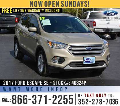 *** 2017 FORD ESCAPE SE *** SYNC - Ecoboost Engine - Touchscreen -... for sale in Alachua, FL