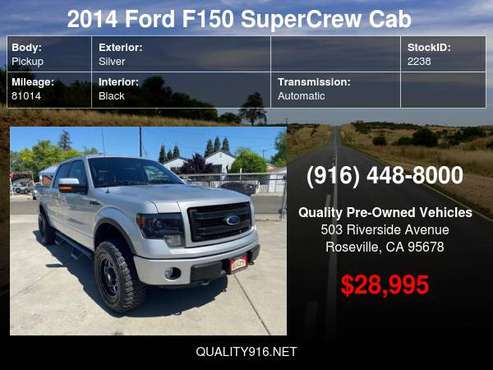 2014 Ford F150 SuperCrew Cab FX4 Pickup 4D 5 1/2 ft SE ACEPTA ITIN for sale in Roseville, NV