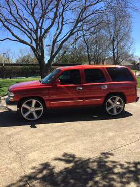 2001 Chevrolet Tahoe 172k miles clean title candy paint airride 26inch for sale in Plano, TX