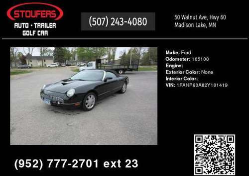 2002 Ford Thunderbird Deluxe Soft Top - - by dealer for sale in Madison, MN
