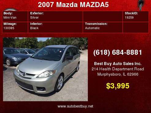 2007 Mazda MAZDA5 Touring 4dr Mini Van (2.3L I4 4A) Call for Steve or for sale in Murphysboro, IL