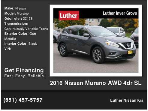 2016 Nissan Murano AWD 4dr SL for sale in Inver Grove Heights, MN