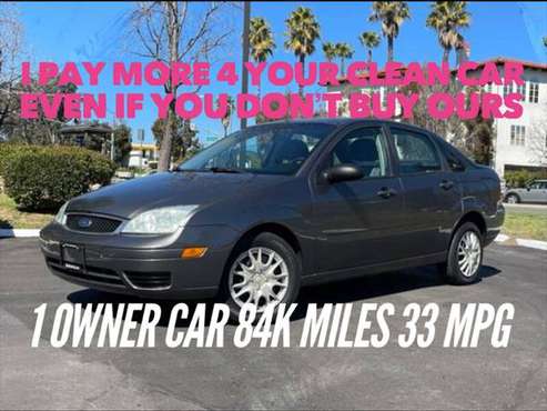 Clean 1 Owner 2007 Ford Focus - 84K Miles 33 MPG HWY Free Warranty for sale in Escondido, CA