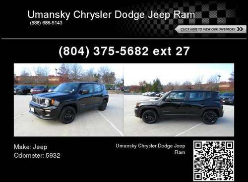 2019 Jeep RenegadeCa Sport **BLACK FRIDAY Starts Early! Call for... for sale in Charlotesville, VA