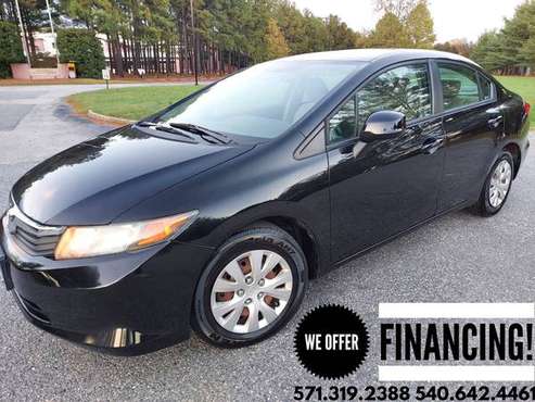 2012 Honda Civic LX 4dr BLACK NewTires /119k miles/ We Offer... for sale in Fredericksburg, VA