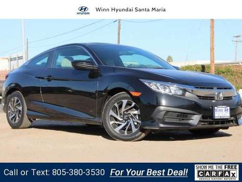 2016 Honda Civic LX coupe Black for sale in Santa Maria, CA