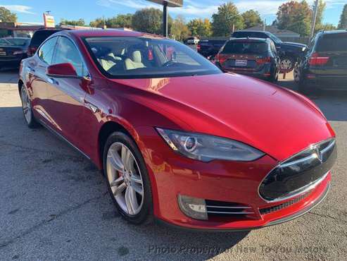 2014 Tesla Model S P85 4dr Liftback Red - - by for sale in Tulsa, OK