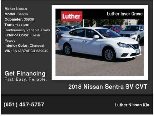 2018 Nissan Sentra SV CVT for sale in Inver Grove Heights, MN