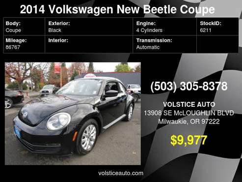 2014 Volkswagen Beetle Coupe Auto 1.8T *BLACK* 86K MILES LOOKS NEW... for sale in Milwaukie, OR