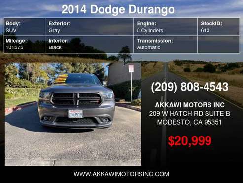 2014 Dodge Durango 2WD 4dr R/T - cars & trucks - by dealer - vehicle... for sale in Modesto, CA