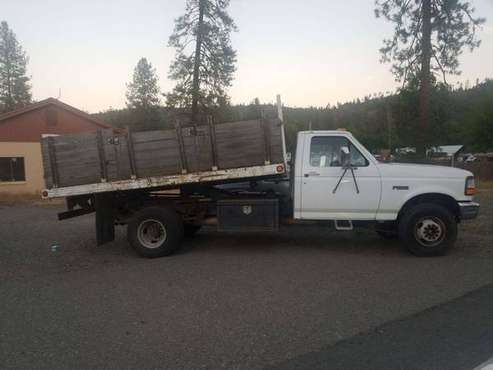 1997 FORD 23,000 MILES F-450 STEEL DUMP FLATBED 12' for sale in Weaverville, CA