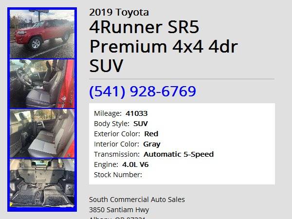 2019 Toyota 4Runner SR5 Premium 4x4 SUV - cars & trucks - by dealer... for sale in Albany, OR – photo 11