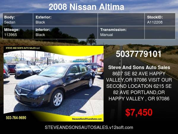 2008 Nissan Altima 2 5 4dr Sedan - - by dealer for sale in Happy valley, OR – photo 24