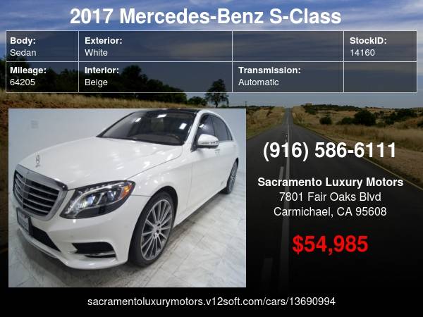 2017 Mercedes-Benz S-Class S 550 AMG S550 LOADED WARRANTY FINANCING... for sale in Carmichael, CA – photo 24