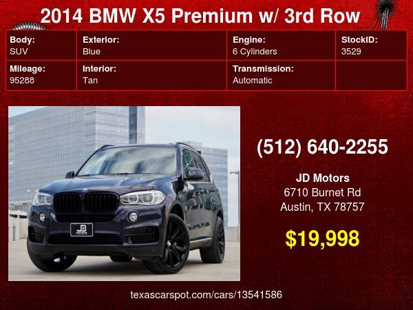 2014 BMW X5 *(( Rare 3rd Row Seating ))* New Body Style !!! - cars &... for sale in Austin, TX – photo 24