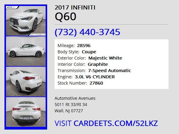 2017 INFINITI Q60, Majestic White - - by dealer for sale in Wall, NJ – photo 22