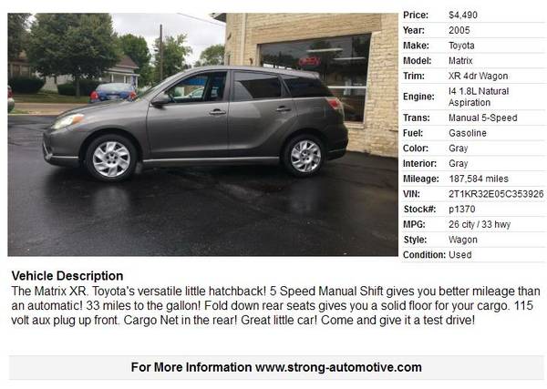2005 Toyota Matrix XR 4dr Wagon for sale in Watertown, WI – photo 15