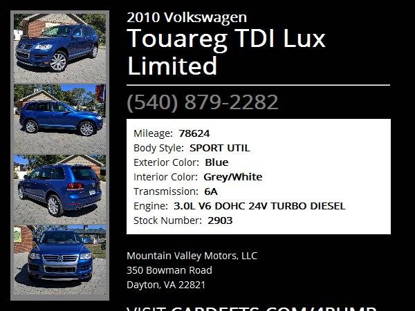 2010 Volkswagen Touareg TDI Lux Limited, Blue for sale in Dayton, VA – photo 22
