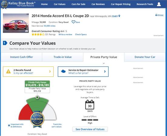 2014 Honda Accord Coupe EX-L V6 + Warranty for sale in Minneapolis, MN – photo 4
