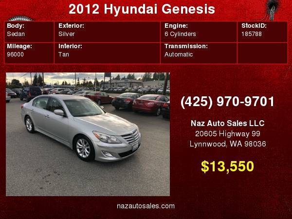 2012 Hyundai Genesis for sale in Lynnwood, WA
