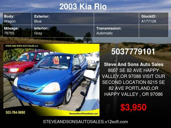 2003 Kia Rio Cinco 4dr Wagon - - by dealer - vehicle for sale in Happy valley, OR – photo 18