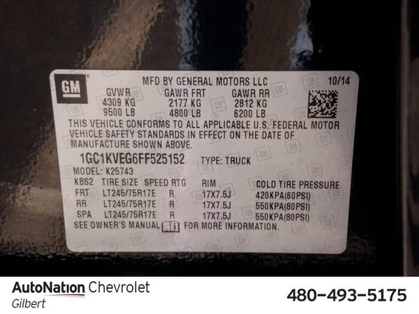 2015 Chevrolet Silverado 2500 LT 4x4 4WD Four Wheel SKU:FF525152 for sale in Gilbert, AZ – photo 24