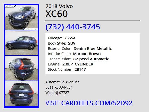 2018 Volvo XC60, Denim Blue Metallic - - by dealer for sale in Wall, NJ – photo 22
