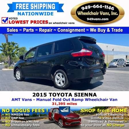 2015 Toyota Sienna L Wheelchair Van AMT Vans - Manual Fold Out Ramp for sale in Laguna Hills, CA – photo 10