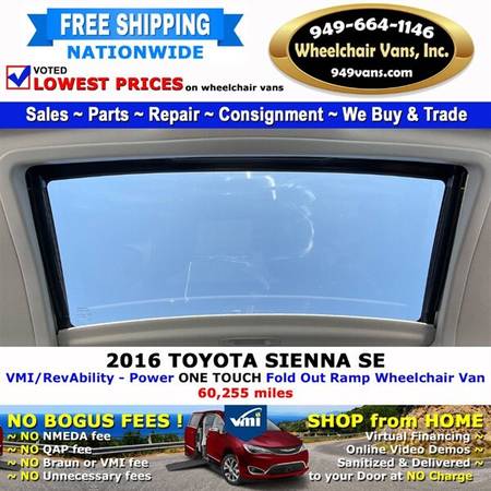 2016 Toyota Sienna SE Wheelchair Van BraunAbility - Power Fold Out for sale in Laguna Hills, CA – photo 14