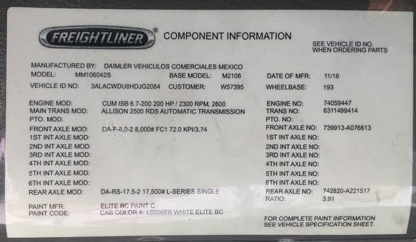 2017 FREIGHTLINER M2 16' REEFER TRUCK *LIKE NEW 19k MILE* CA... for sale in Fairfield, OR – photo 20