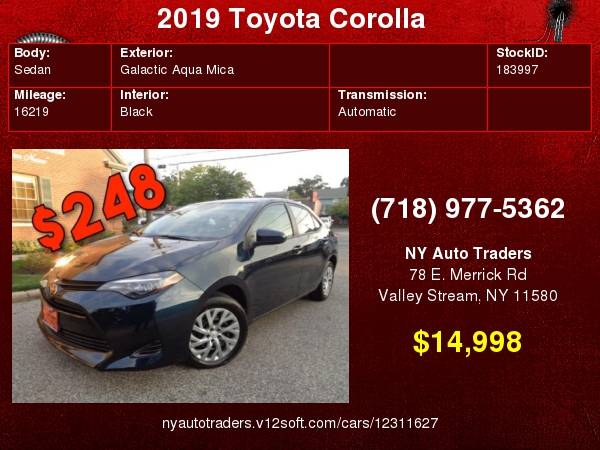 2019 Toyota Corolla LE CVT (Natl) for sale in Valley Stream, NY – photo 24