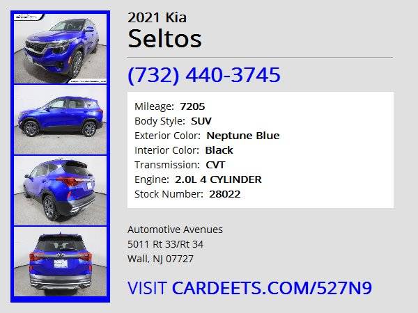 2021 Kia Seltos, Neptune Blue - - by dealer - vehicle for sale in Wall, NJ – photo 22
