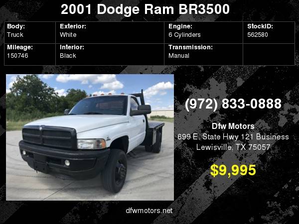 2001 Dodge Ram BR3500 SLT Dually for sale in Lewisville, TX – photo 24
