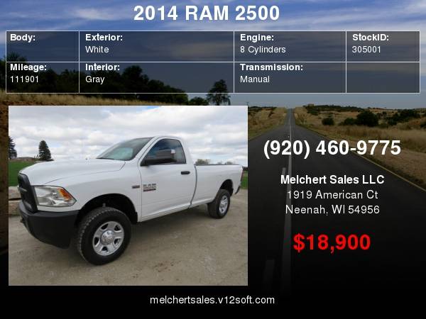 2014 DODGE RAM 2500 REG TRADESMAN LONG 5.7L GAS AUTO 3WD SOUTHERN NEW for sale in Neenah, WI – photo 23
