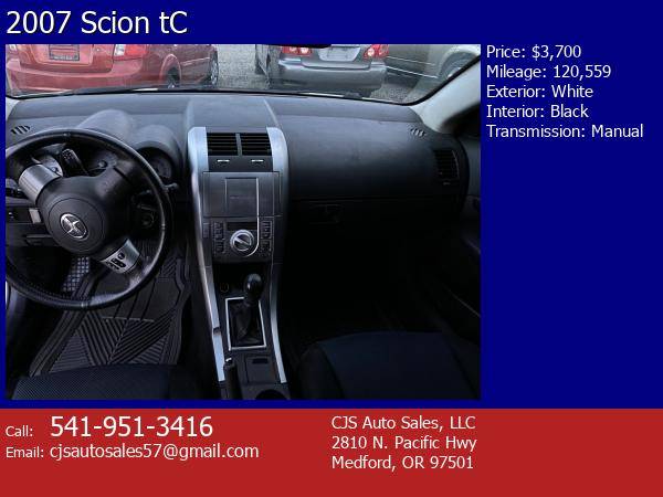 2007 Scion tC white - cars & trucks - by dealer - vehicle automotive... for sale in Medford, OR – photo 8
