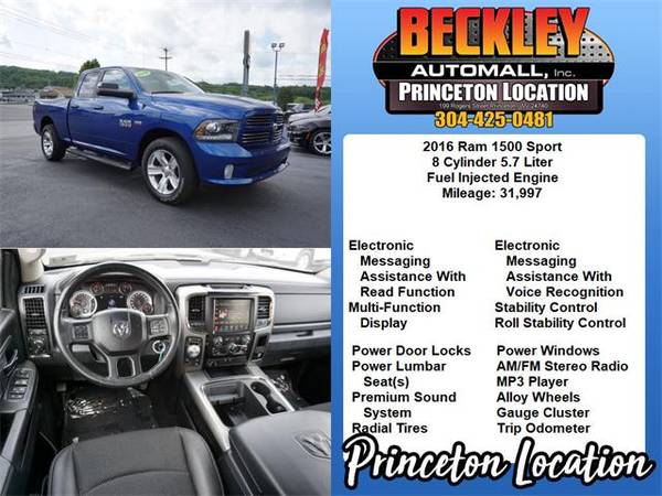 2016 Ram 1500 truck SPORT - Blue for sale in Beckley, WV – photo 5