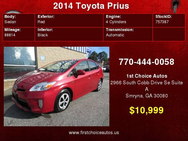 2014 Toyota Prius 5dr HB ll for sale in Smryna, GA – photo 5