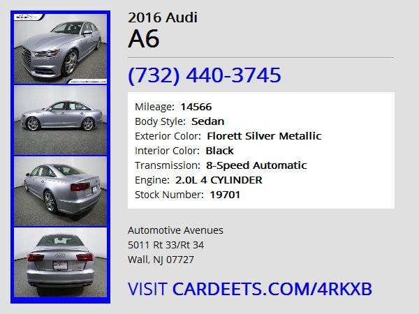 2016 Audi A6, Florett Silver Metallic for sale in Wall, NJ – photo 22