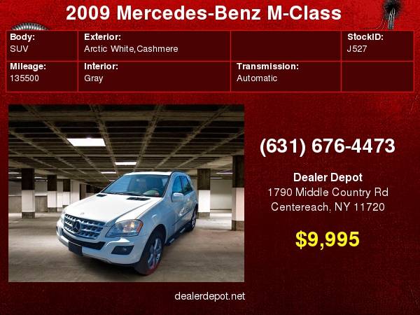2009 Mercedes-Benz M-Class ML350 SUV for sale in Centereach, NY