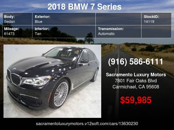 2018 BMW 7 Series ALPINA B7 xDrive AWD 750LI 740I 750I B 7 FINANCING... for sale in Carmichael, CA – photo 24