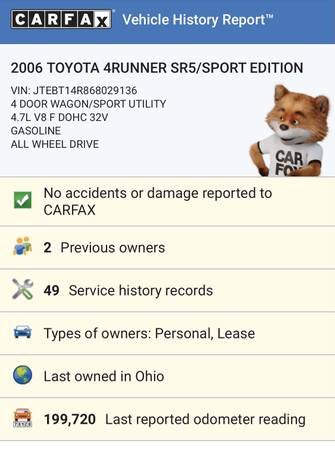 06 Toyota 4Runner 4WD-Runs 100 Clean CARFAX/Super Deal! - cars & for sale in Youngstown, PA – photo 21