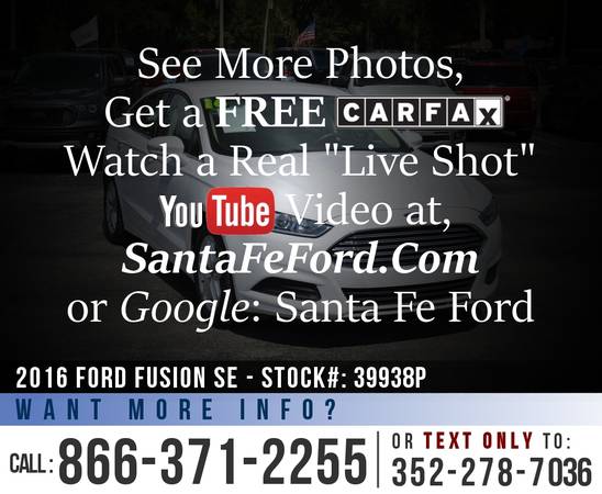 *** 2016 Ford Fusion SE *** SYNC - Bluetooth - Touchscreen - Camera for sale in Alachua, GA – photo 7