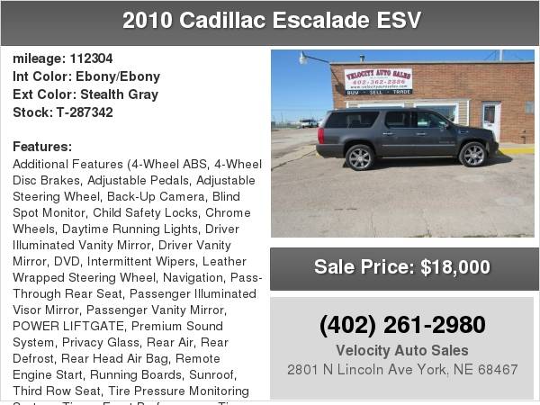 2010 Cadillac Escalade ESV AWD 4dr Premium for sale in York, NE