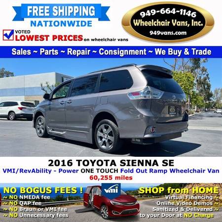 2016 Toyota Sienna SE Wheelchair Van BraunAbility - Power Fold Out for sale in Laguna Hills, CA – photo 8