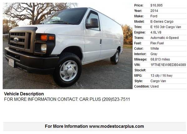 2013 CHEVROLET EXPRESS 2500 FULL SIZE CARGO VAN FLEX FUEL ONE OWNER for sale in Modesto, CA – photo 21