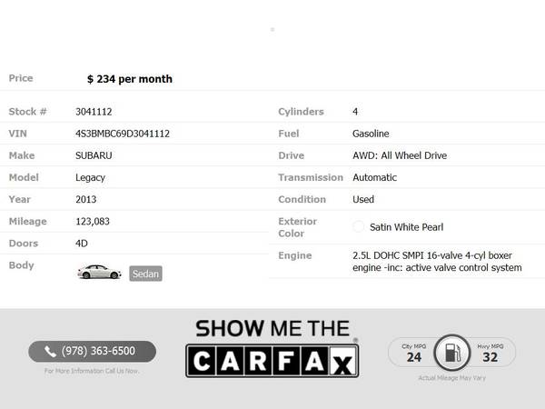 2013 Subaru Legacy 2 5i 2 5 i 2 5-i Premium FOR ONLY 234/mo! - cars for sale in Fitchburg, MA – photo 2
