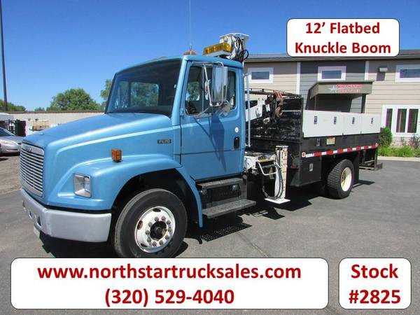 1998 Freightliner FL70 CAT Flatbed with Knuckle Boom for sale in ST Cloud, MN
